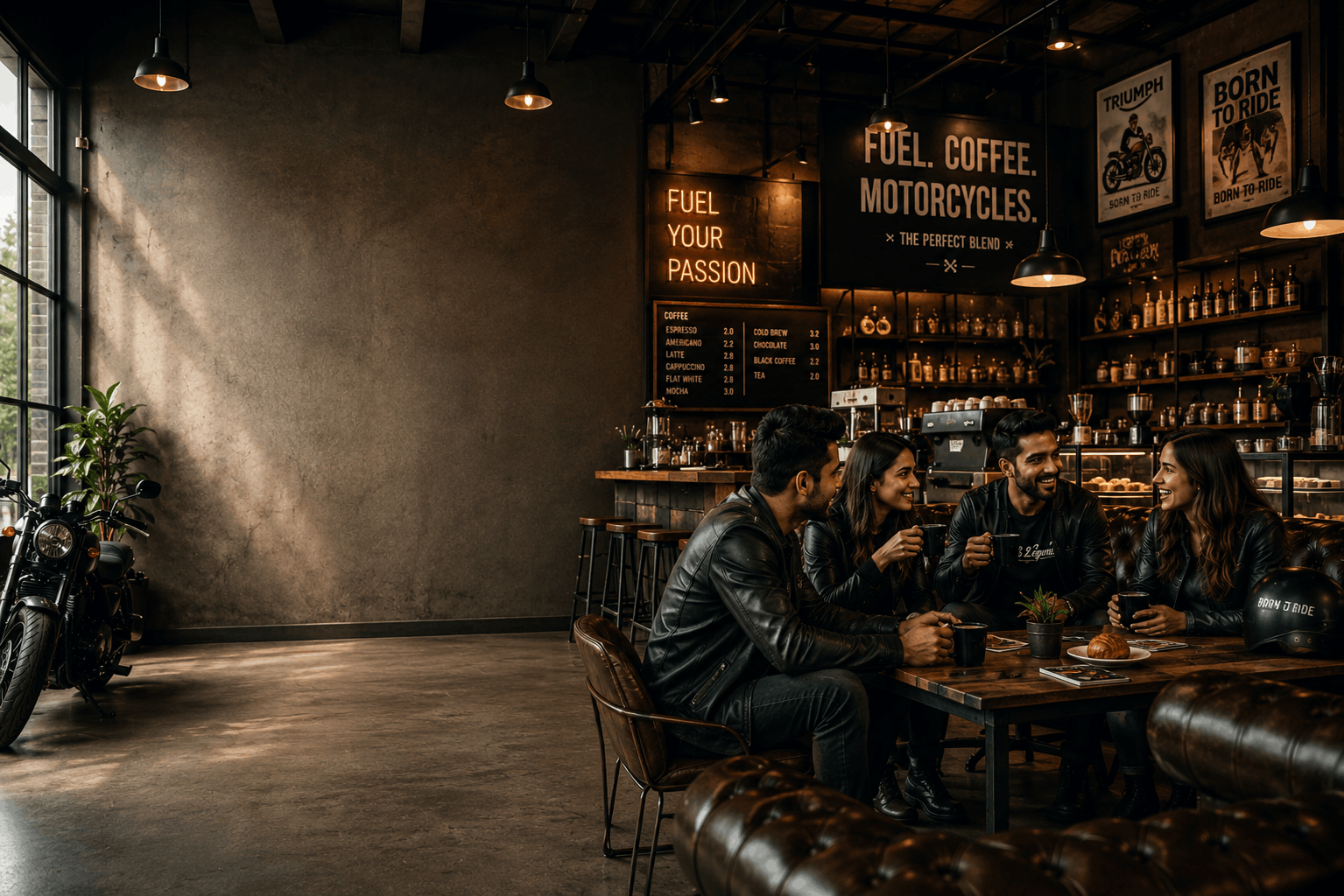 Motoring Cafe Gurgaon Interior – Best Biker Cafe in Delhi NCR